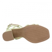 Sandália Feminina Salto Bloco Com Tiras Trançadas Ramarim Ref: 22-41205 - Verde-claro