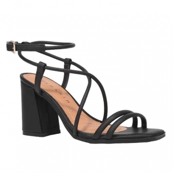 Sandália Feminina Salto Bloco Com Tiras Trançadas Ramarim Ref: 22-41205